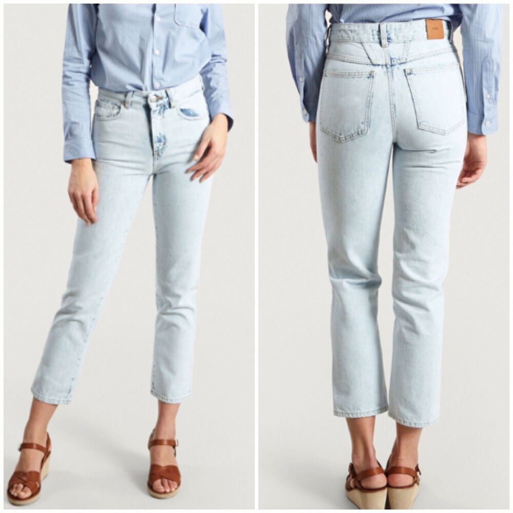 CLOSED Bleached Light Acid Wash Blue Denim High Rise Glow Jeans Womens Size 30